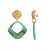 Eliane - Boucle d'oreille clip Turquoise