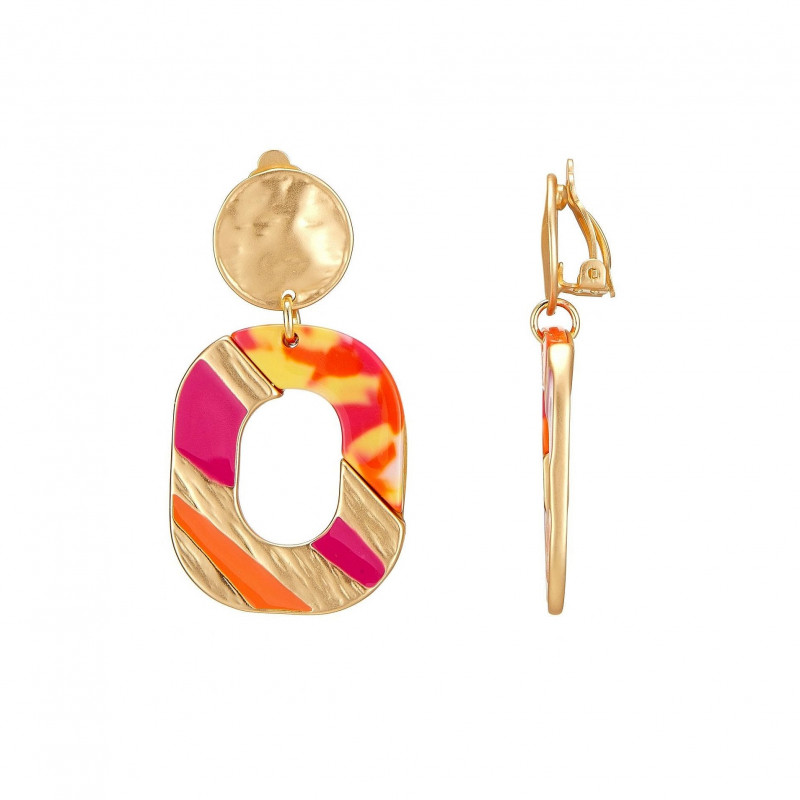 Elisaveta - Boucle d'oreille clip Fuchsia