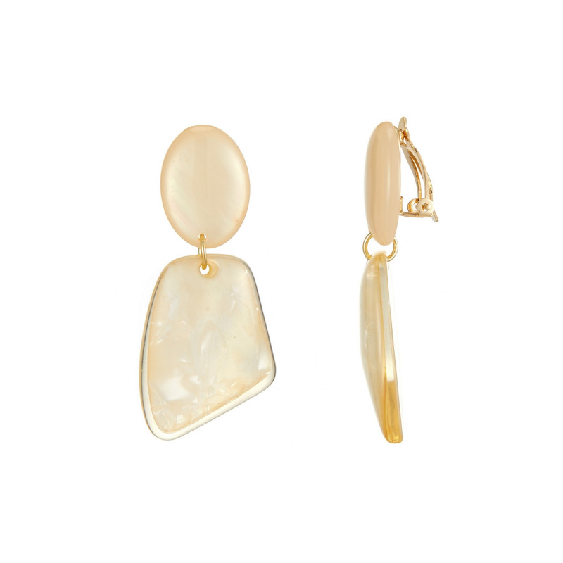 Ernestine - Boucle d'oreille clip Beige