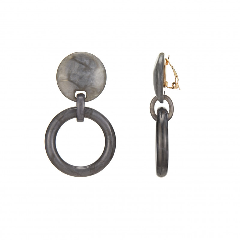 Erwan - Boucle d'oreille clip Grise