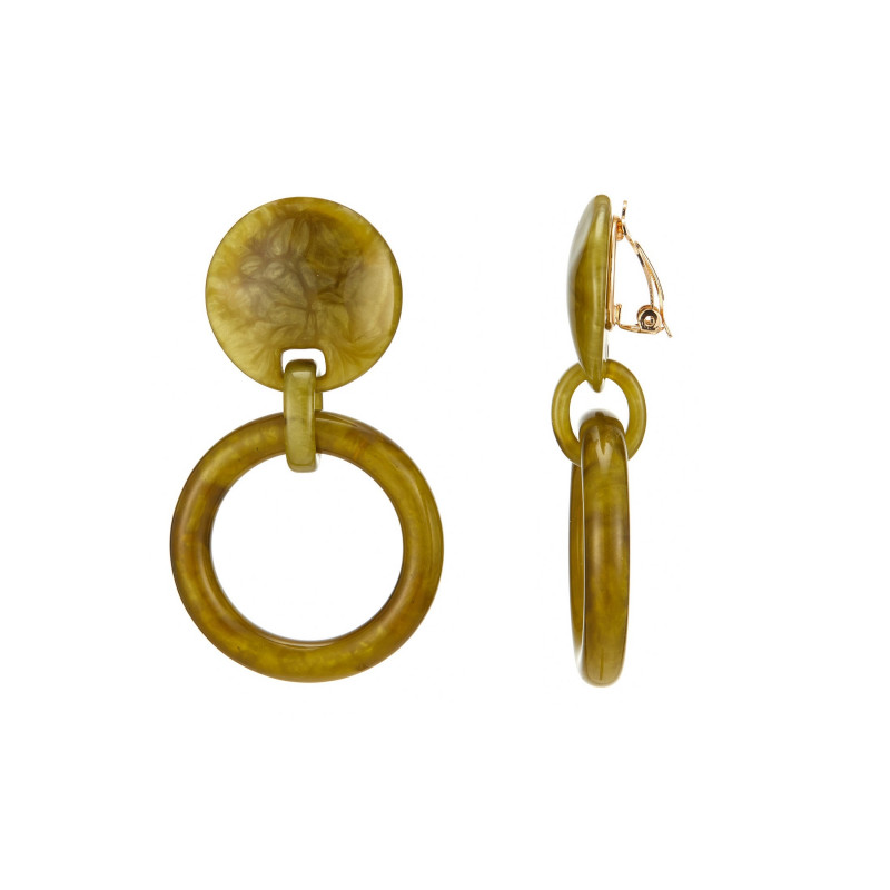 Erwan - Boucle d'oreille clip Kaki