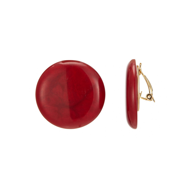 Etelvina - Boucle d'oreille clip Rouge