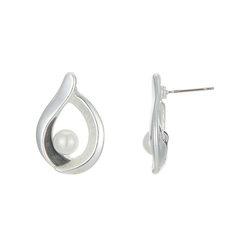 Geneva - Boucle d'oreille tige argentée