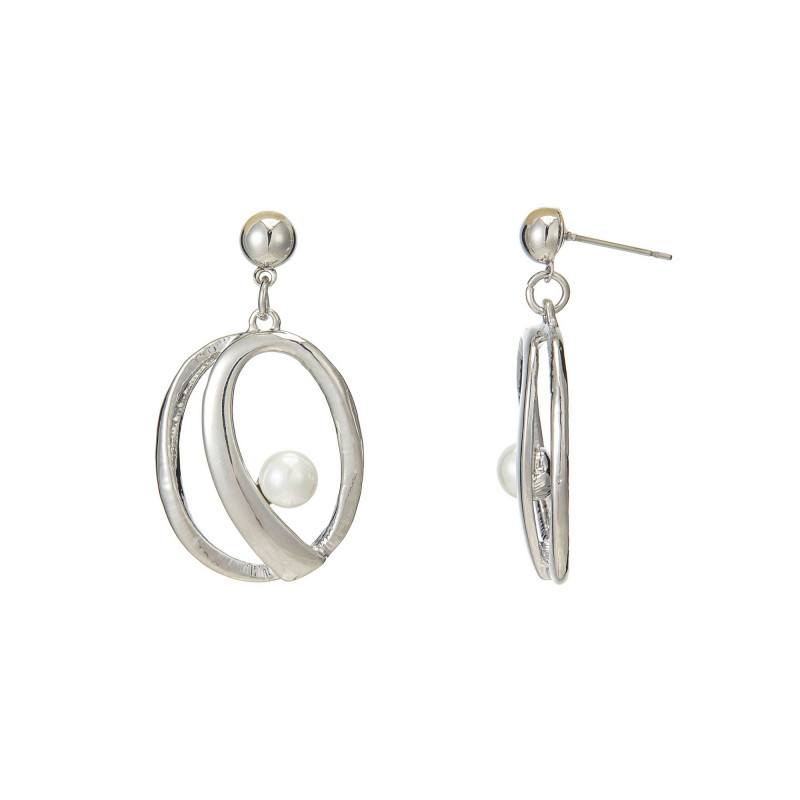 Gerardine - Boucle d'oreille percée argentée