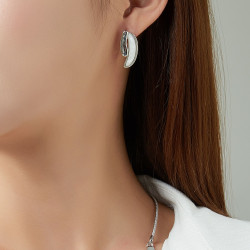 Edma - Boucle d'oreille tige blanche
