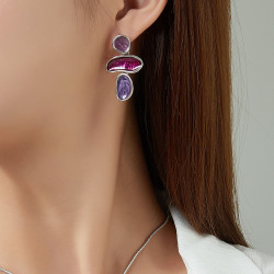 Etra - Boucle d'oreille tige violette
