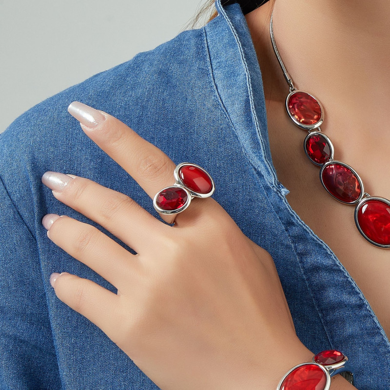 Eusebie - Bague élastique Rouge