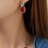 Eusebie - Boucle d'oreille tige Rouge