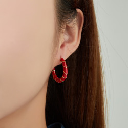 Ubon - Acier Boucle d'oreille tige Verte