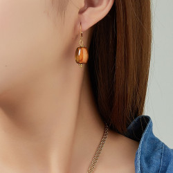 Ugolina - Acier Boucle d'oreille dormeuse bleue