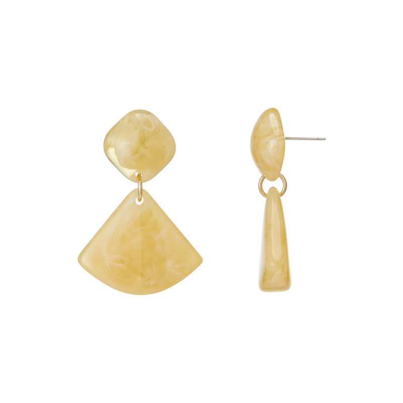 Emilienne - Boucle d'oreille percée beige