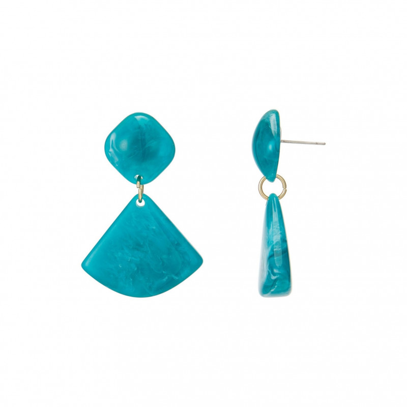 Emilienne - Boucle d'oreille percée turquoise