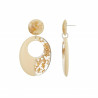 Fanchon - Boucle d'oreille percée beige