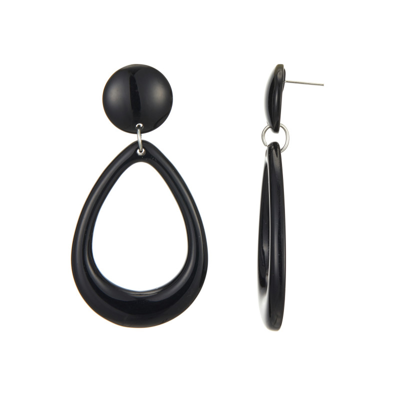 Fernanda - Boucle d'oreille percée noire