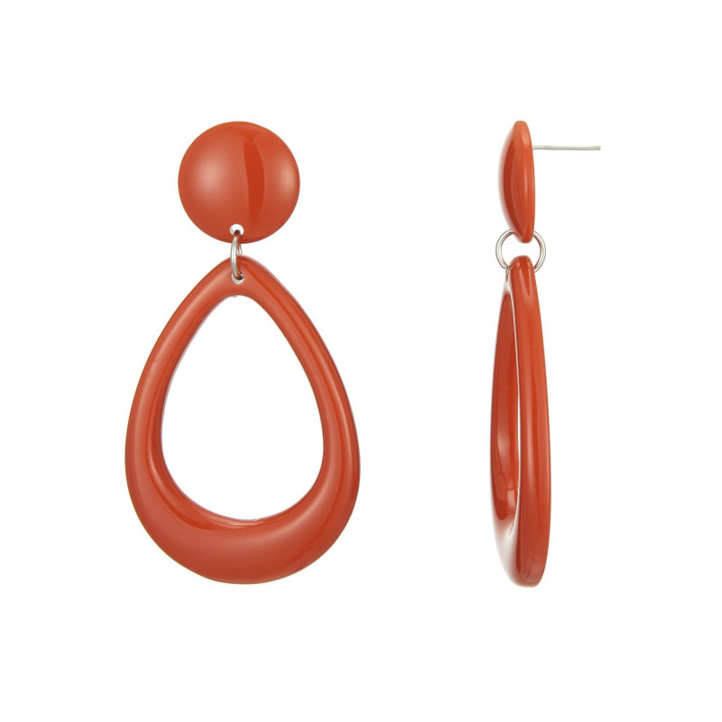Fernanda - Boucle d'oreille percée orange