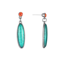 Lyra - Boucles d'oreilles tige vert