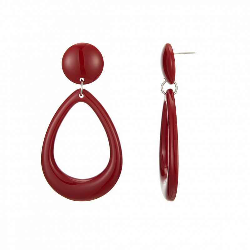 Fernanda - Boucle d'oreille percée rouge