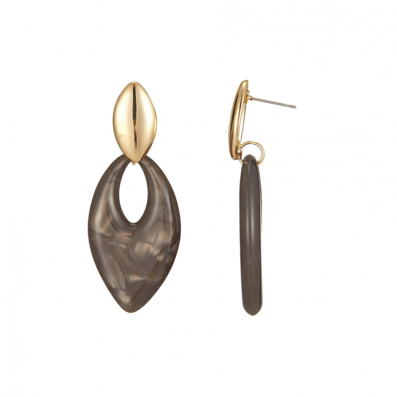 Evangelina - Boucle d'oreille tige Grise