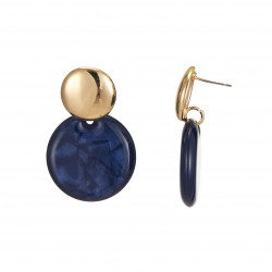 Evelia - Boucle d'oreille tige Bleue marine