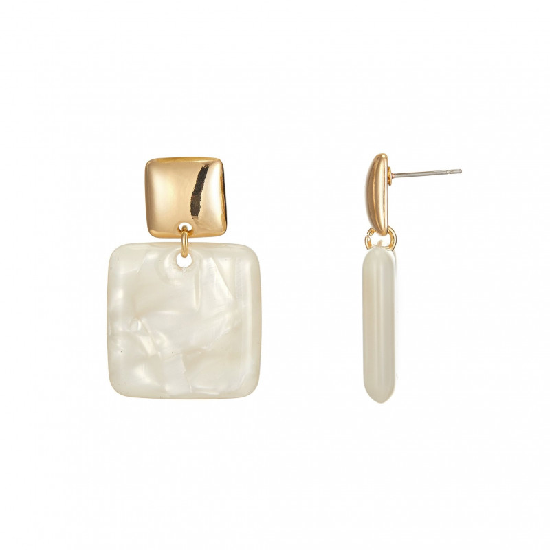 Evita - Boucle d'oreille tige Blanche