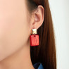 Evita - Boucle d'oreille tige Rouge