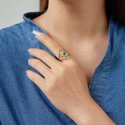 Ulviya - Bague Acier réglable Bleue