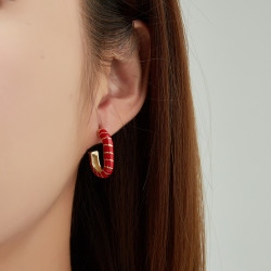 Unique - Acier Boucle d'oreille tige Verte