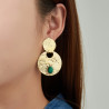 Ustinya - Acier Boucle d'oreille clip Verte