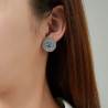 Usutu - Acier Boucle d'oreille clip bleue