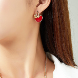 Elfi - Boucle d'oreille tige rouge