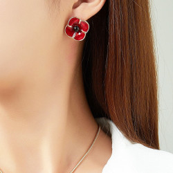 Karissa - Boucle d'oreille tige rouge