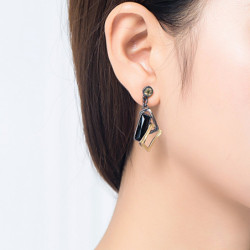 Maena - Boucles d'oreilles tige noir 2