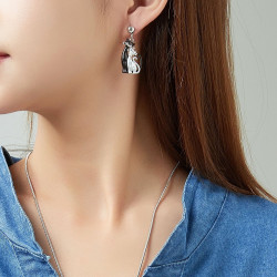 Parinita - Boucle d'oreille tige Bleue