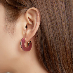 Bayo - Boucle d'oreille tige Marron