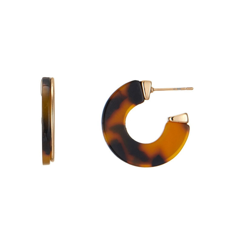 Bayo - Boucle d'oreille tige Marron