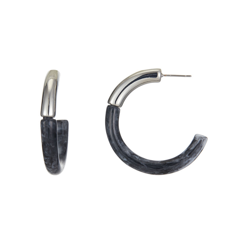 Elizabeta - Boucle d'oreille tige Noire