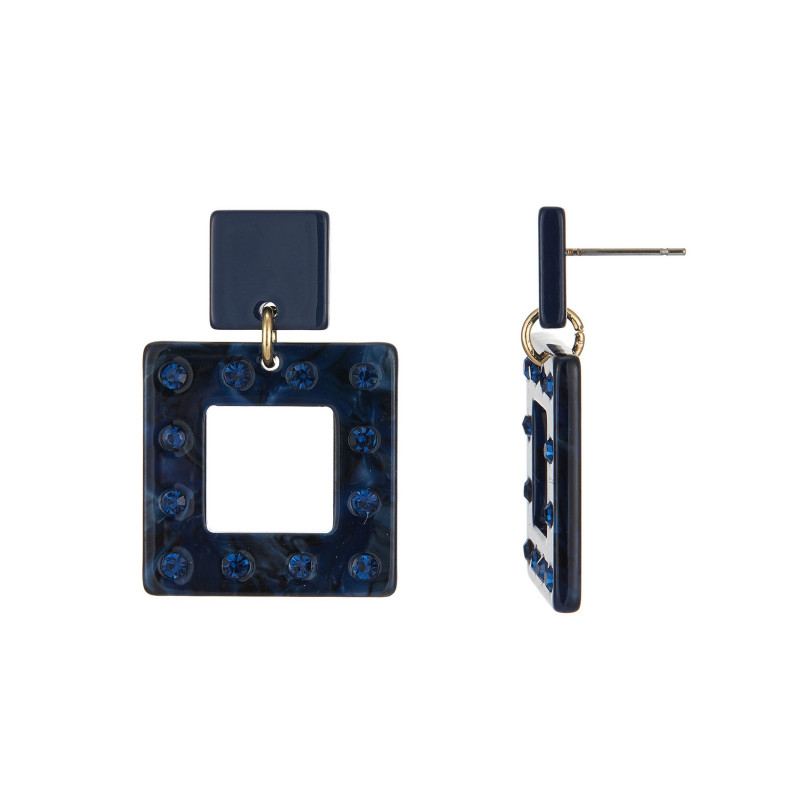 Edita - Boucle d'oreille tige Bleue