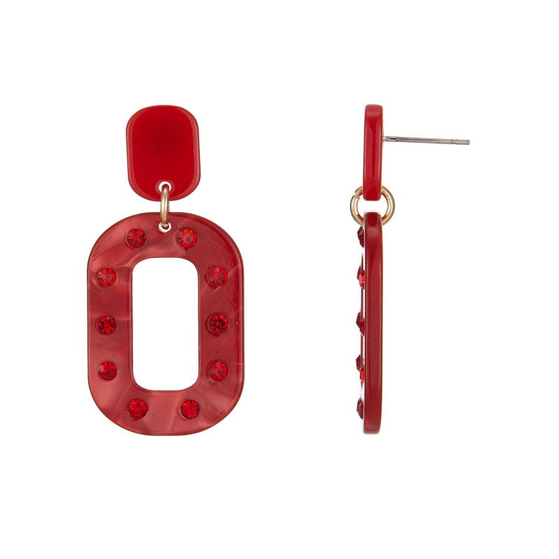 Elisabeti - Boucle d'oreille tige Rouge