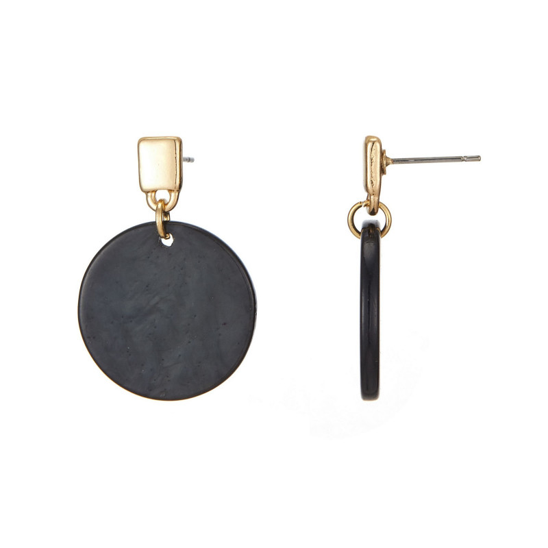 Emilien - Boucle d'oreille tige Noire