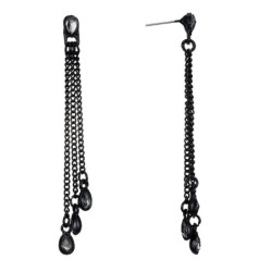 Kincy - Boucles d'oreilles tige noir