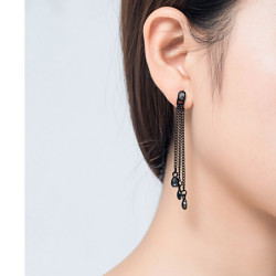 Kincy - Boucles d'oreilles tige noir 2