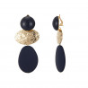 Emilia - Boucle d'oreille clip Bleue marine