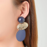 Emilia - Boucle d'oreille clip Bleue marine