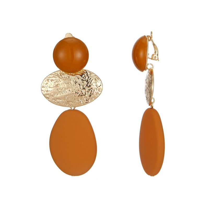 Emilia - Boucle d'oreille clip Camel