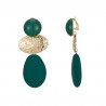 Emilia - Boucle d'oreille clip Verte