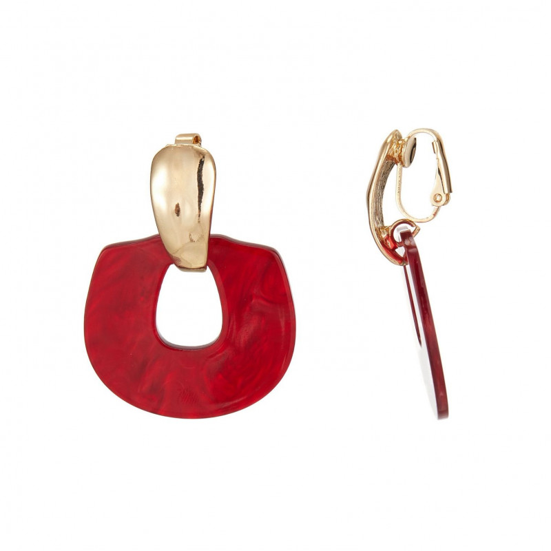 Becca - Boucle d'oreille clip Rouge