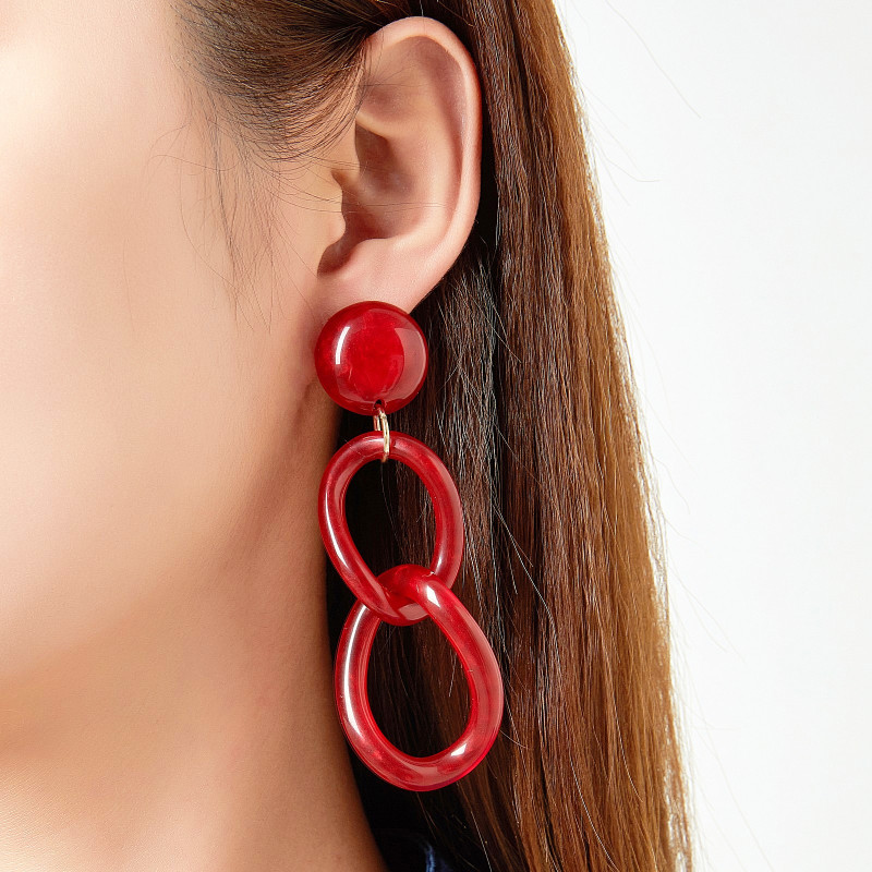 Emeline - Boucle d'oreille clip Rouge
