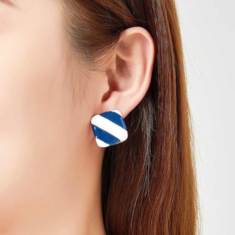 Bikilu - Boucle d'oreille clip Bleue