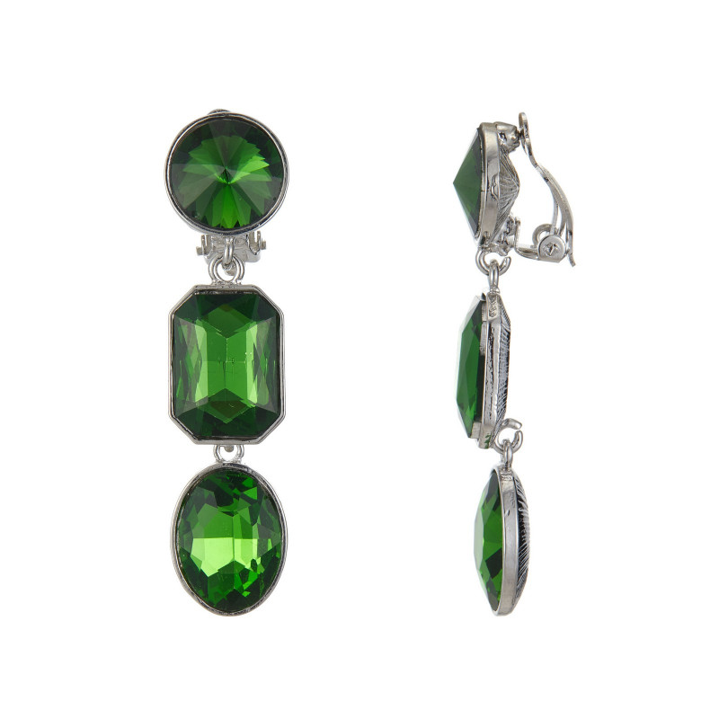 Winter - Boucle d'oreille clip Verte