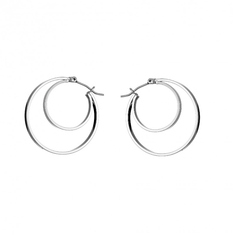 Wahida - Boucle d'oreille tige argentée